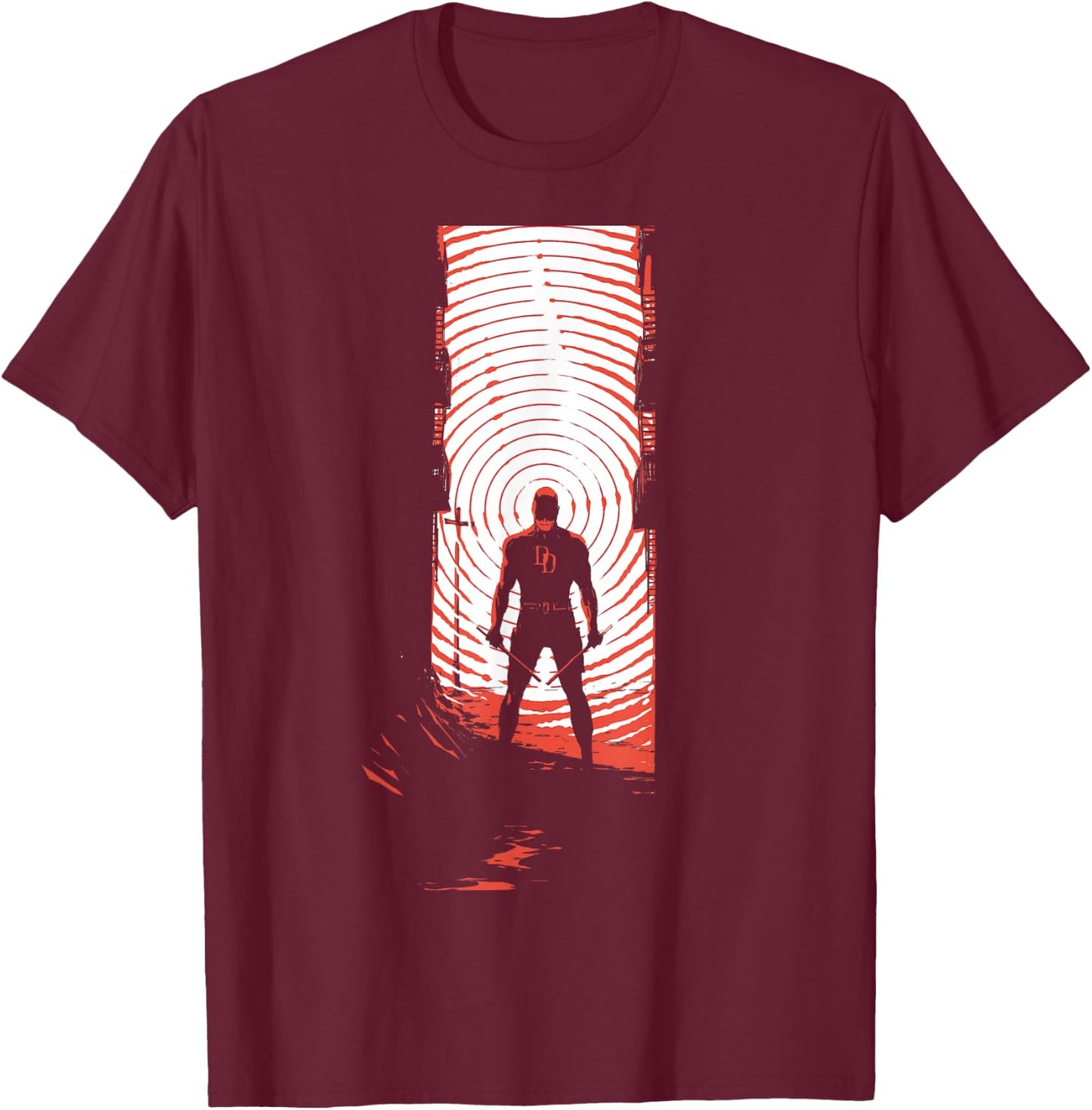 Marvel Daredevil Radar Sense Man Without Fear Variant Cover T-Shirt - T-Shirt | Maroon