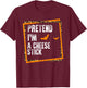 Pretend I'm A Cheese Stick Easy Lazy Halloween Costume Party T-Shirt - T-Shirt | Maroon