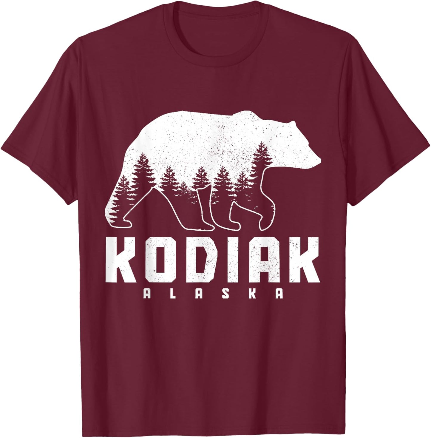 Kodiak Alaska Bear Grizzly Pride Outdoor Nature Vintage T-Shirt - T-Shirt | Maroon