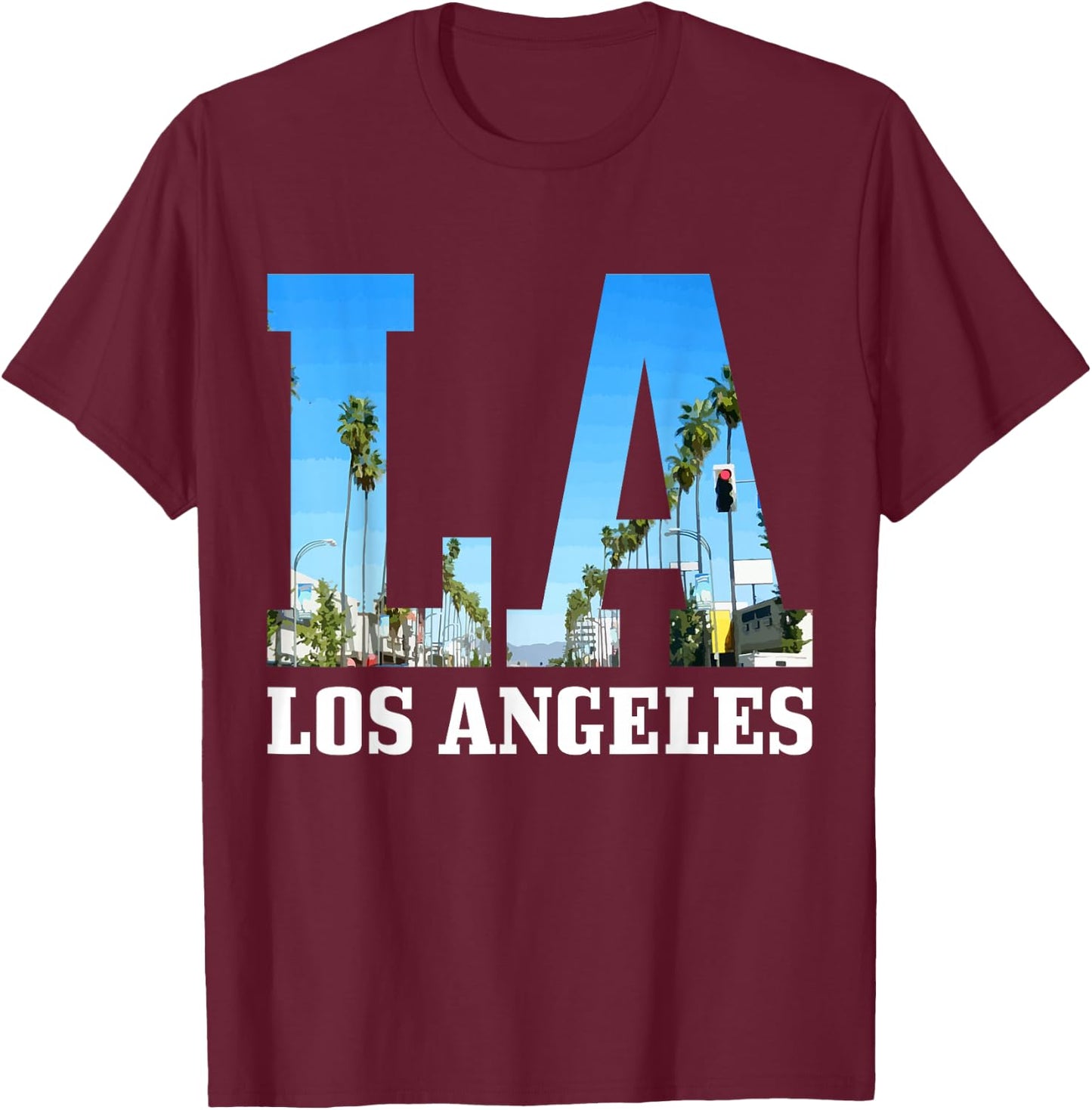 Los Angeles LA Vintage California Los Angeles T-Shirt - T-Shirt | Maroon