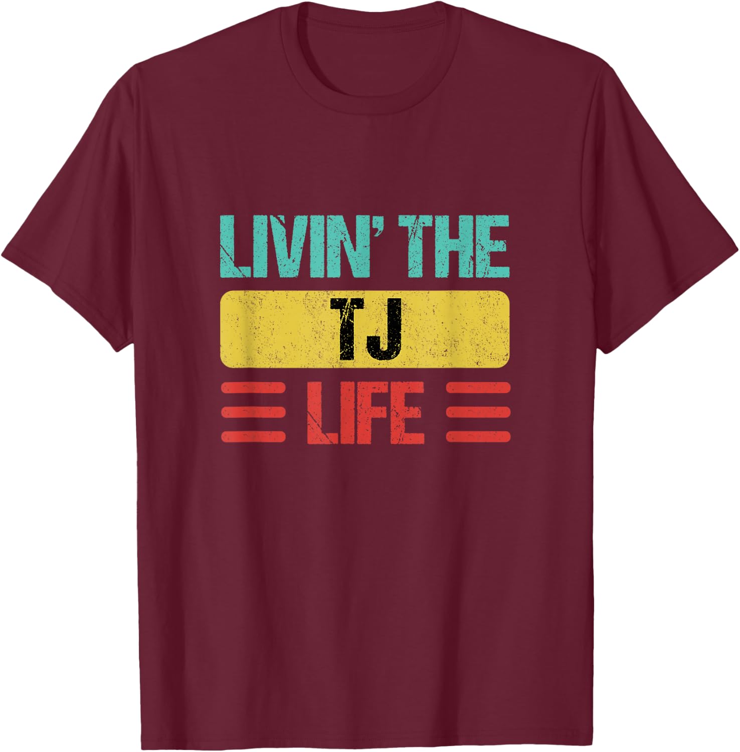 Tj Name T-Shirt - T-Shirt | Maroon