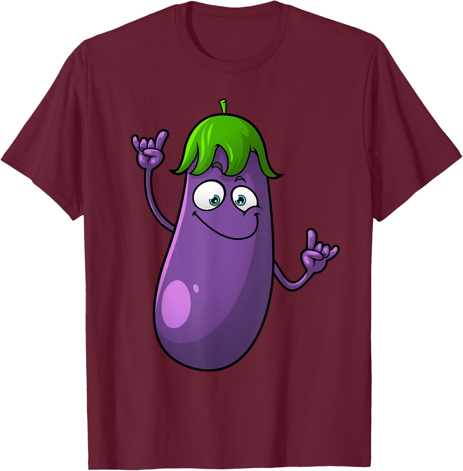 Funny Eggplant Designs Women Fruit Vegetable T-Shirt - T-Shirt | Maroon