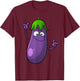 Funny Eggplant Designs Women Fruit Vegetable T-Shirt - T-Shirt | Maroon