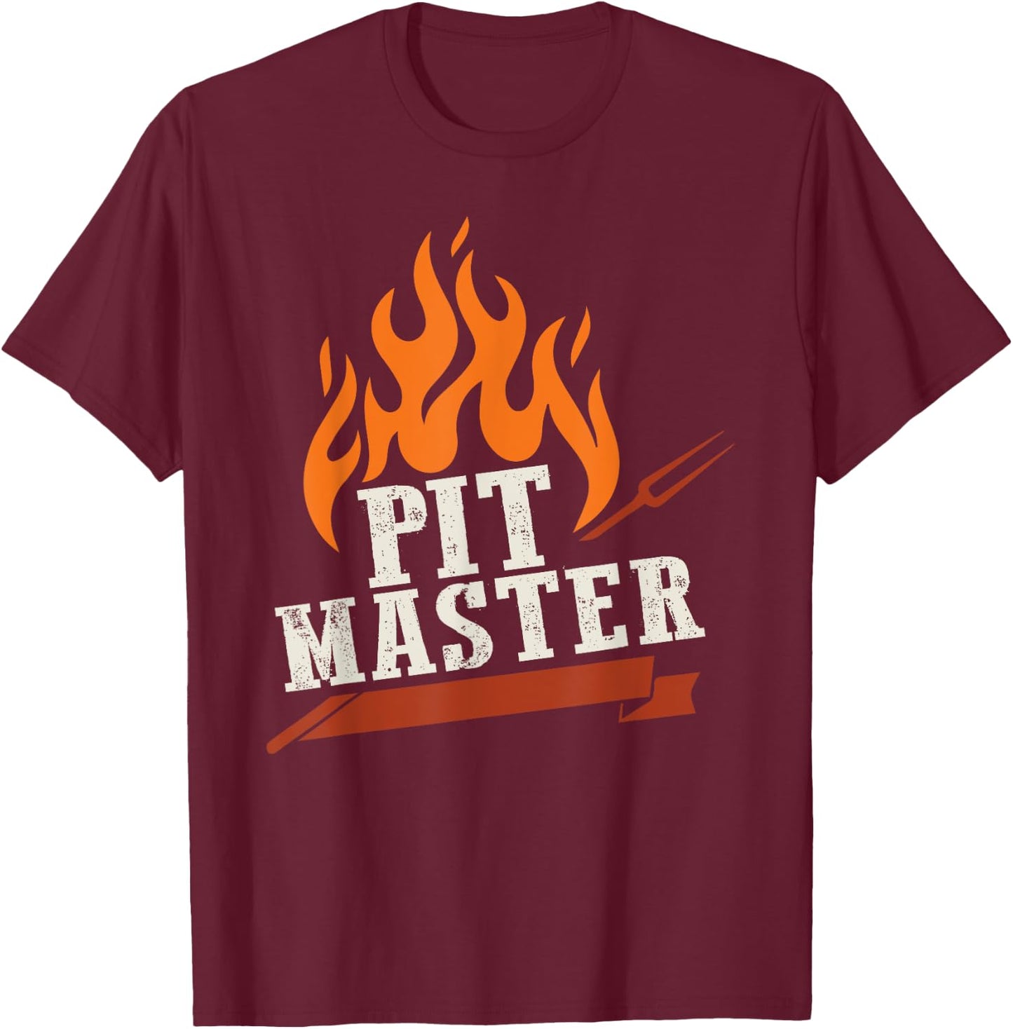 Cool Pit Master Dad Grilling BBQ T-Shirt - T-Shirt | Maroon