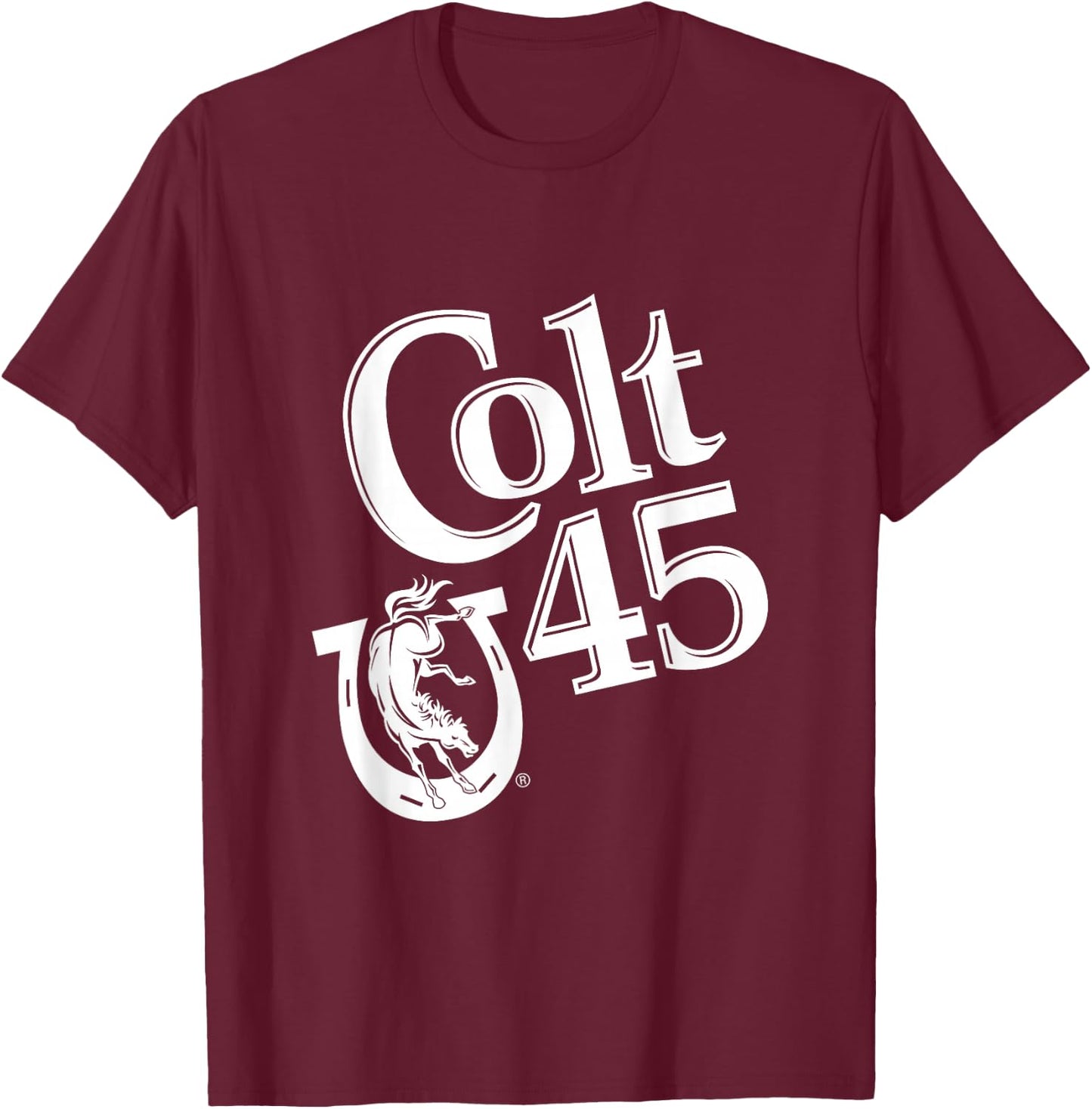 Colt 45 Beer Style - White Logo T-Shirt - T-Shirt | Maroon