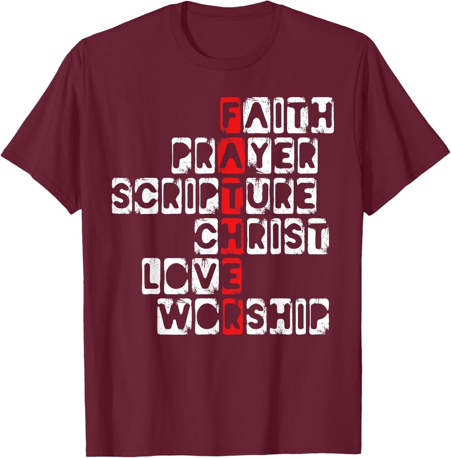 Religious Dad Christian Believer Fatherhood Fathers Day T-Shirt - T-Shirt | Maroon