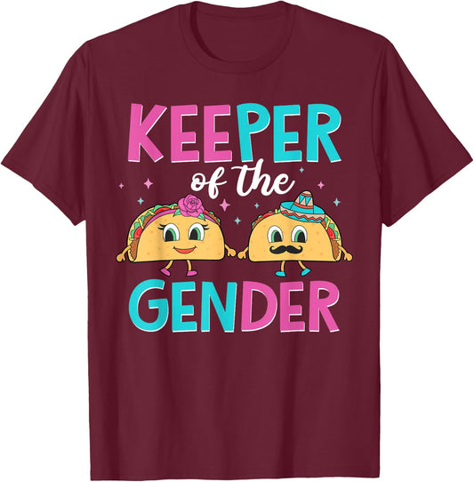 Mexican Gender Reveal Shirts - Keeper Of The Gender Taco T-Shirt - T-Shirt | Maroon