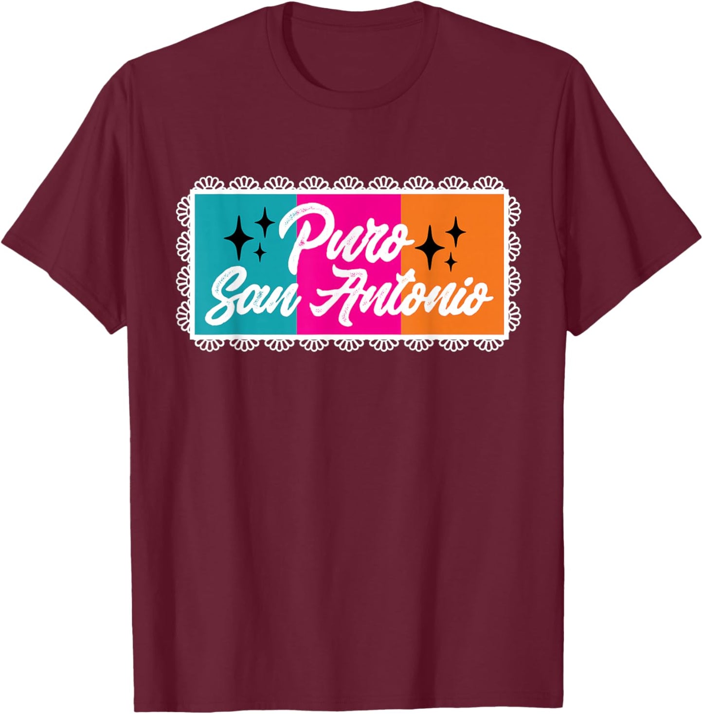 Puro San Antonio Alamo City Fiesta Colors T-Shirt - T-Shirt | Maroon