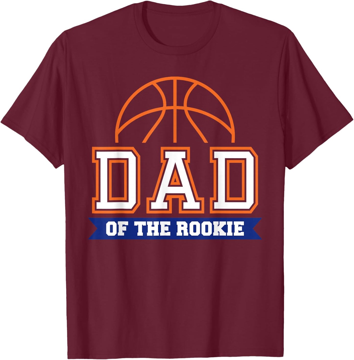 Dad of Rookie 1st Birthday Basketball Theme Matching Party T-Shirt - T-Shirt | Maroon