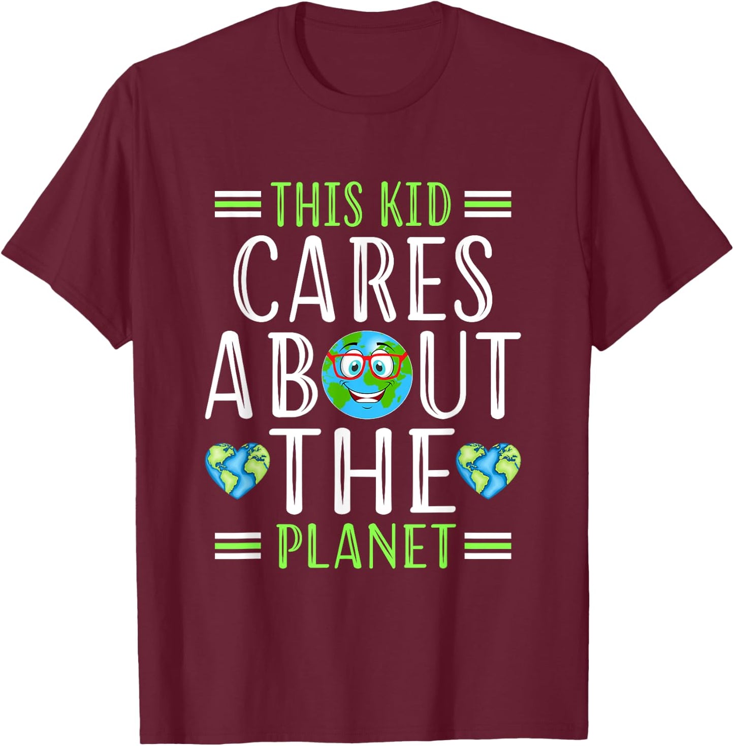 recycle This Kid Cares Planet Save World Hour Earth Day T-Shirt - T-Shirt | Maroon