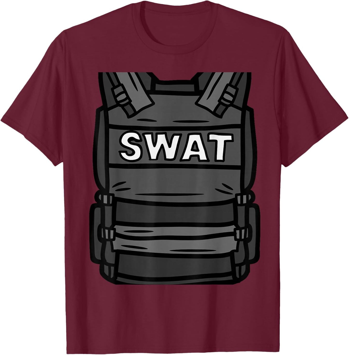 Fantabulous Acc SWAT Vest Police Uniform Halloween Costume Funny T-Shirt - T-Shirt | Maroon