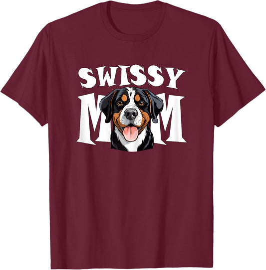 Greater Swiss Mountain Dog Mom Cute Swissy Mother T-Shirt - T-Shirt | Maroon