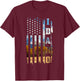 Idaho Patriotic American Flag Vintage Nature Hiking T-Shirt - T-Shirt | Maroon