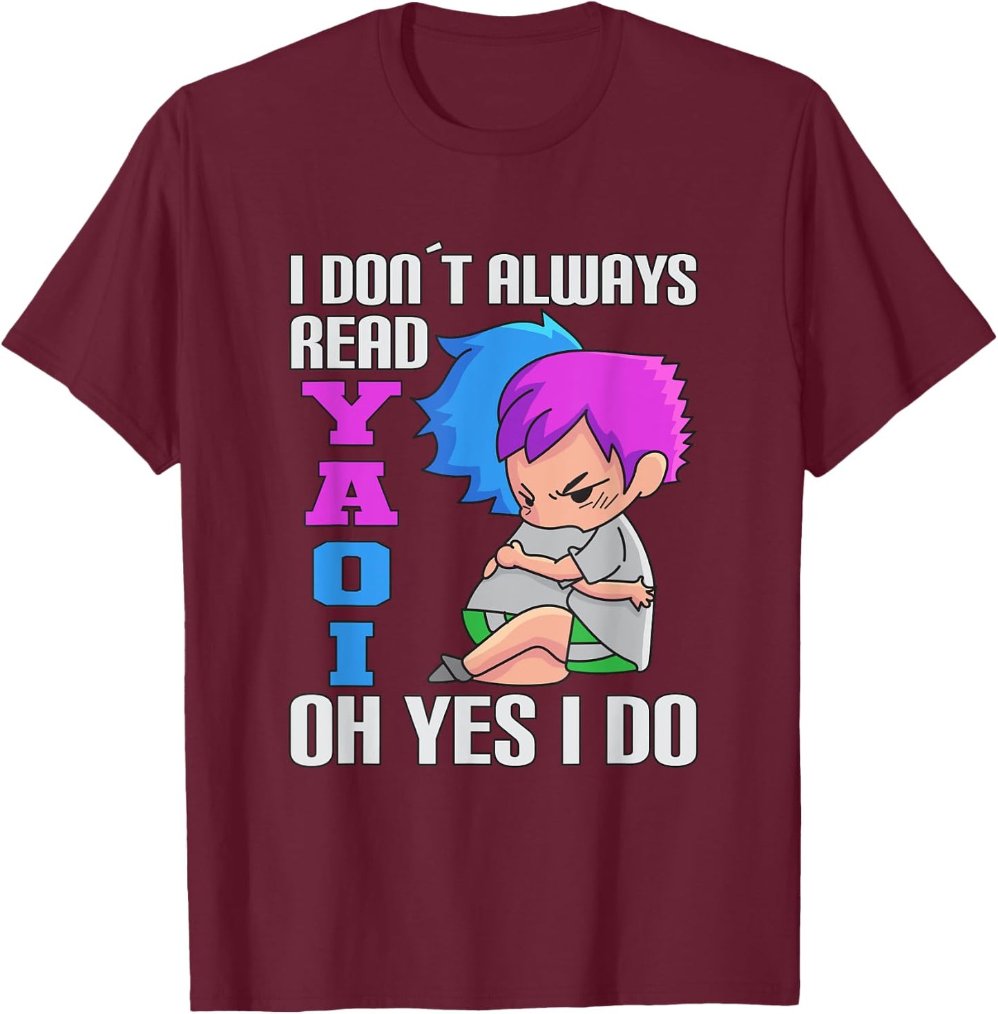 Fujoshi I Yaoi BL Love Manga T-Shirt - T-Shirt | Maroon