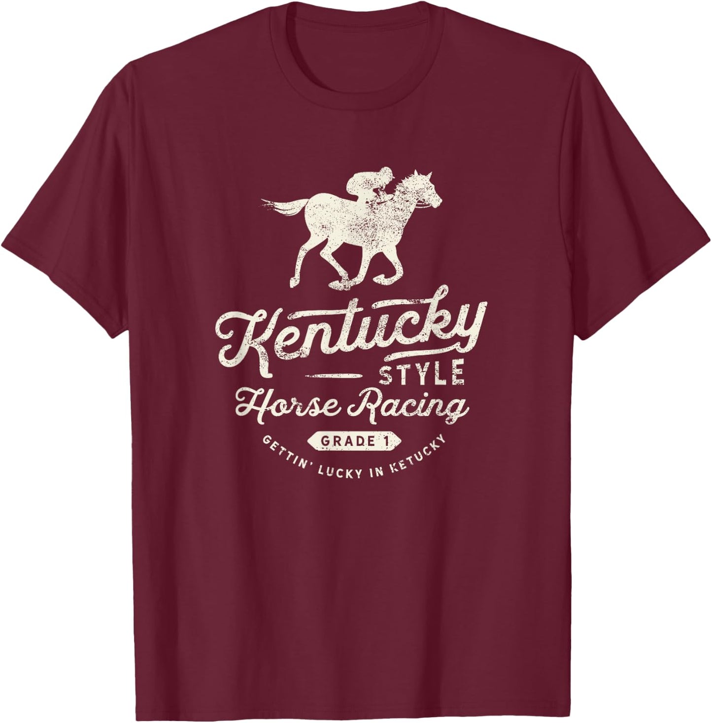 Funny Derby Day, Kentucky style horse racing T-Shirt - T-Shirt | Maroon