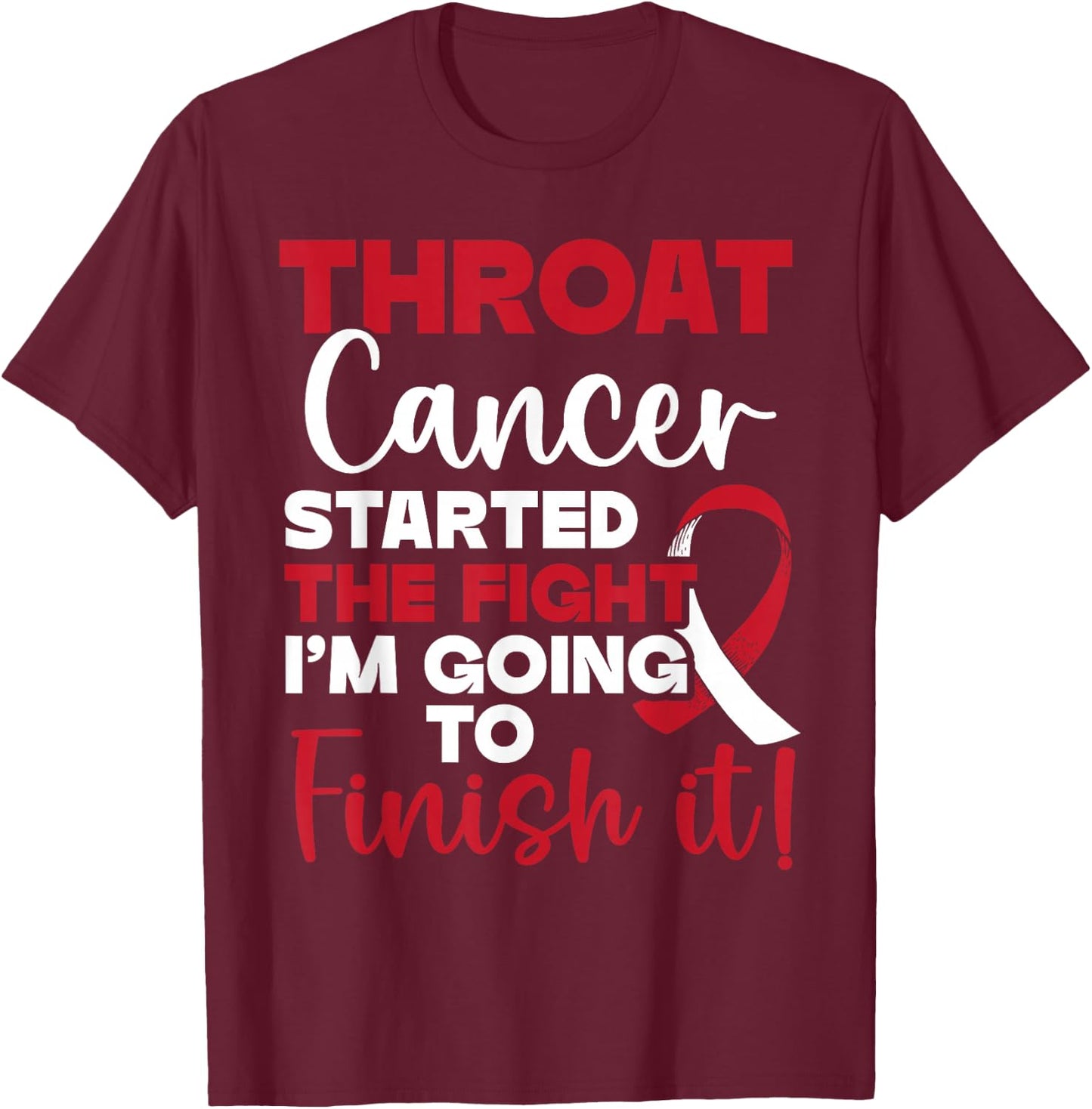 Head and Neck Cancer Awareness SteMi Apparel Throat Cancer Awareness - -Adults, Black, Small, Short Sleeve T-Shirt - T-Shirt | Maroon