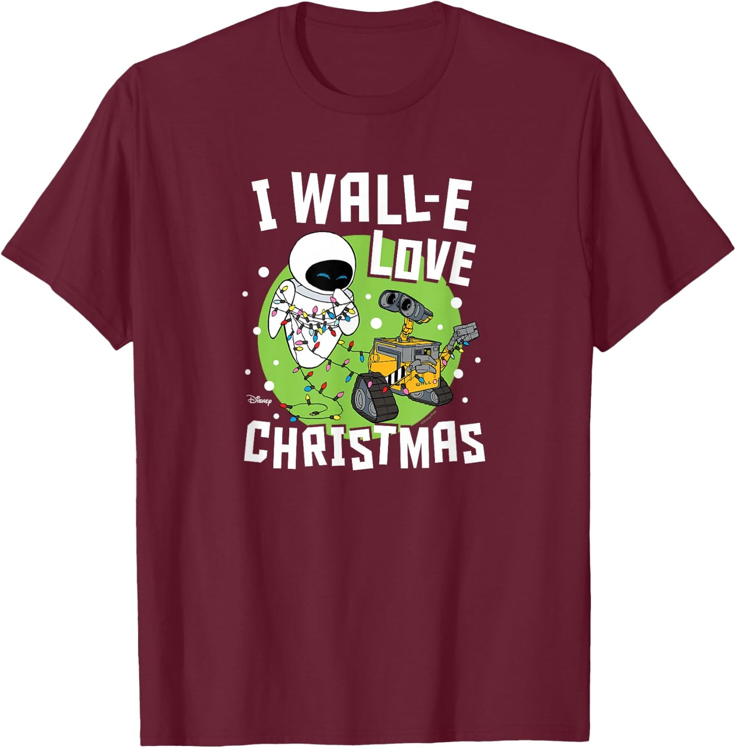 Disney Wall-E - Love Christmas T-Shirt - T-Shirt | Maroon