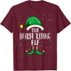 Horse Riding Elf Group Matching Family Christmas Funny T-Shirt - T-Shirt | Maroon