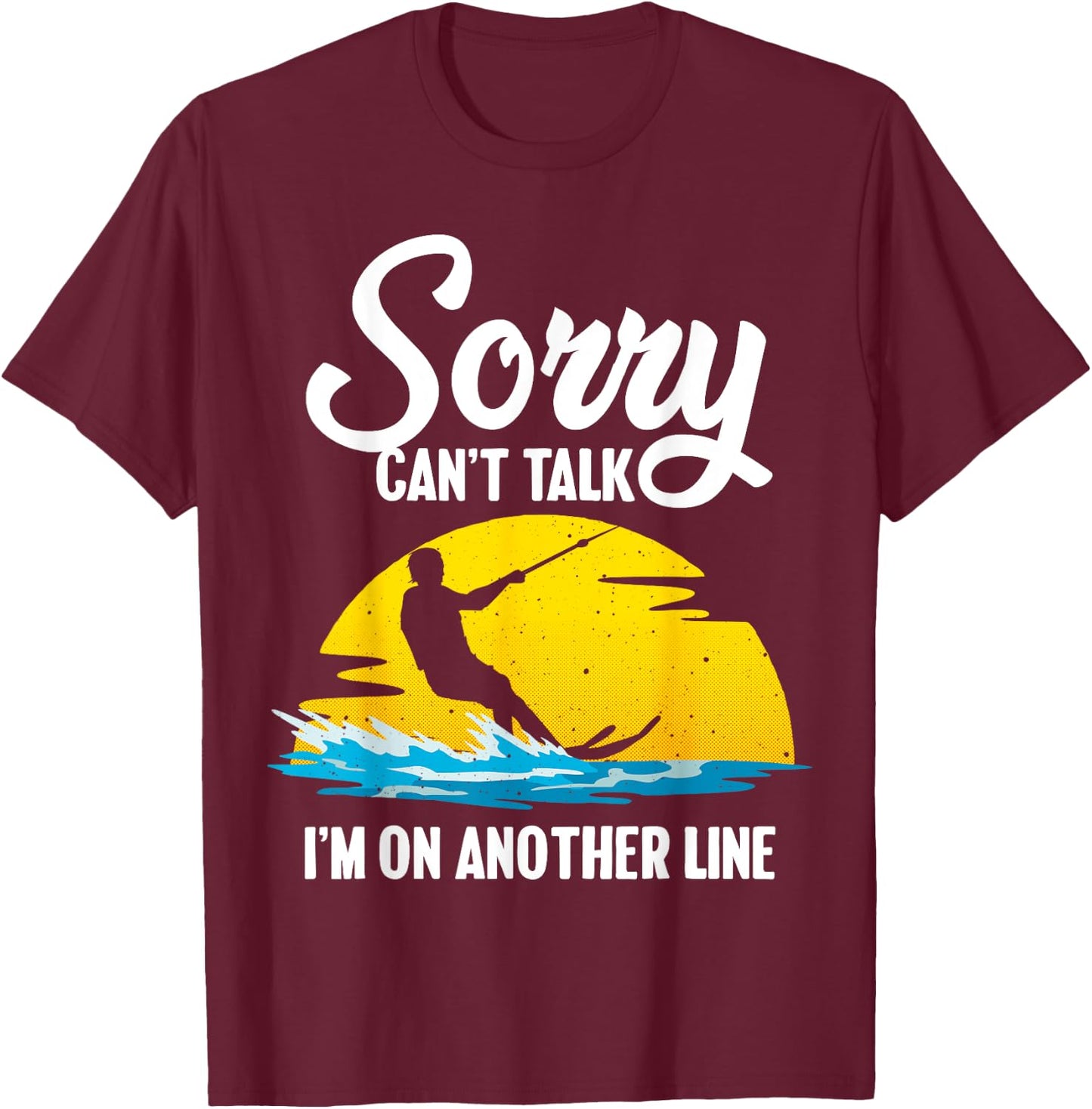 Funny Water Ski Designs Women Water Skier Athletes T-Shirt - T-Shirt | Maroon