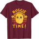 Nuggie Time! Happy Kawaii Chicken Nugget With Open Arms T-Shirt - T-Shirt | Maroon