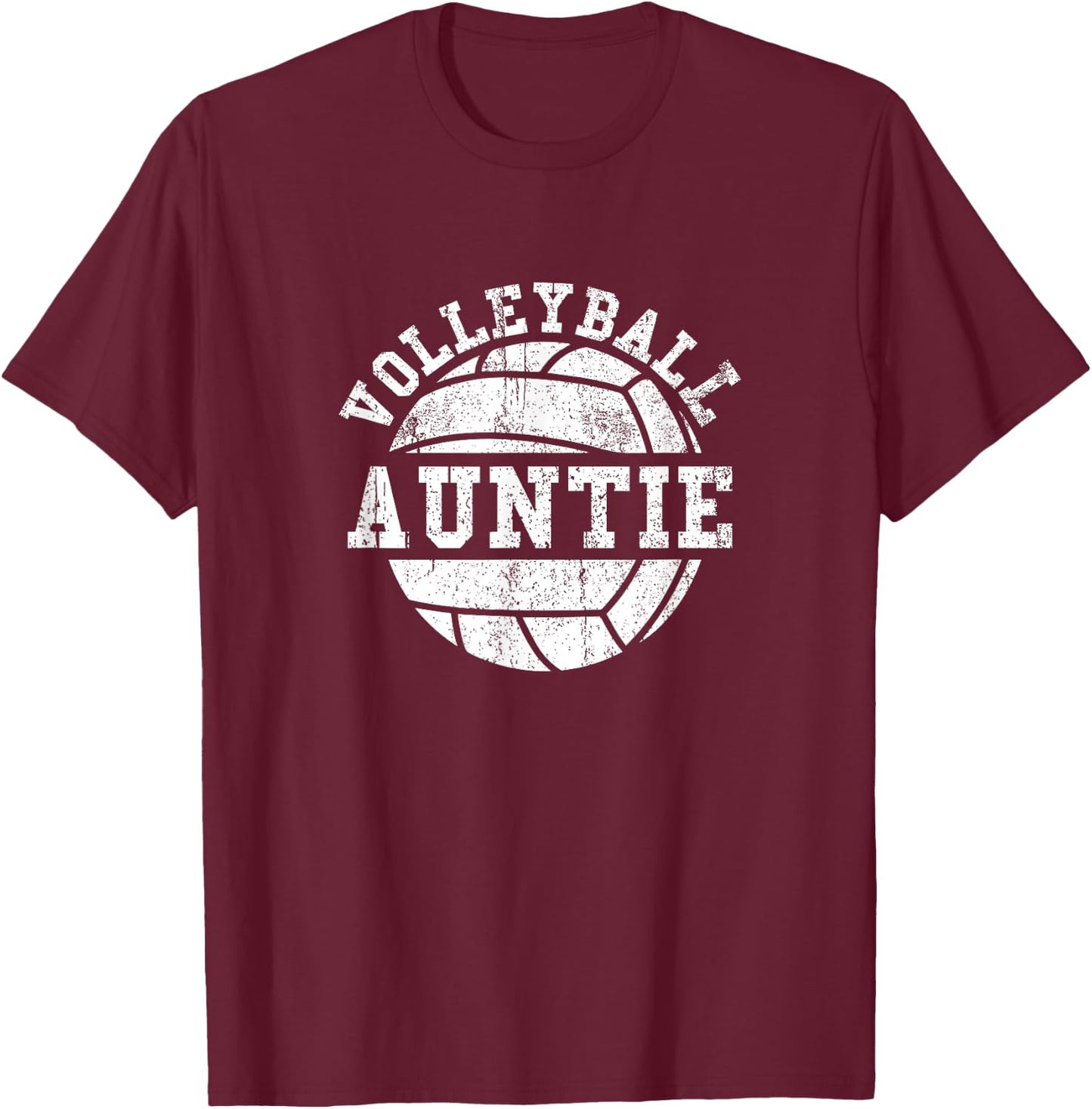 Volleyball Auntie Niece Fan Supporter T-Shirt - T-Shirt | Maroon