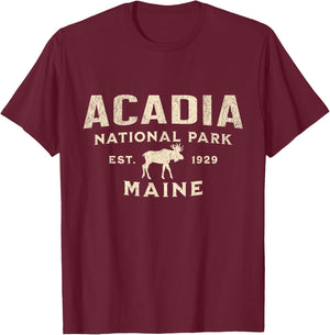 Acadia National Park T-Shirt - T-Shirt | Maroon