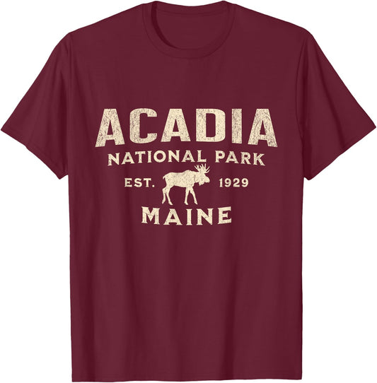 Acadia National Park T-Shirt - T-Shirt | Maroon