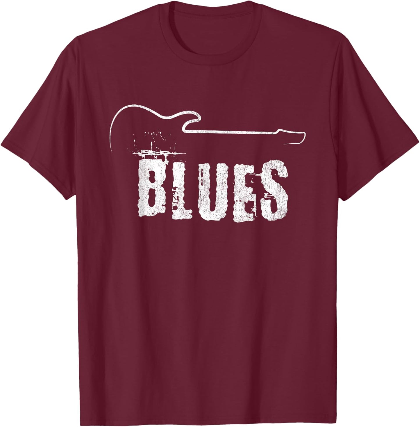 Blues Music Blues Guitar Vintage T-Shirt - T-Shirt | Maroon