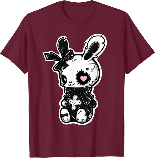 Goth Bunny Kawaii Rabbit E-Girl Cute Gothic Outfit Grunge T-Shirt - T-Shirt | Maroon