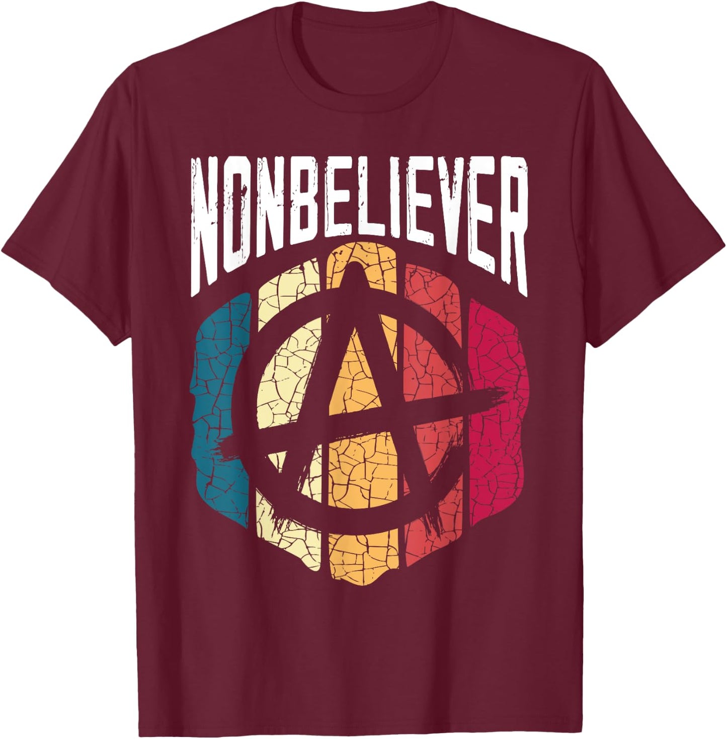 Nonbeliever Anti-Religion Agnostic Blackcraft Atheist T-Shirt - T-Shirt | Maroon