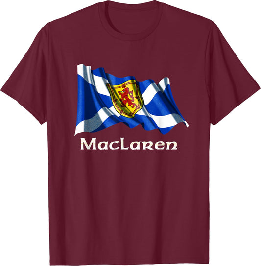 Scottish Flag Clan MacLaren Lion Rampant Scotland Flag T-Shirt - T-Shirt | Maroon