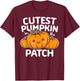 Cutest Pumpkin In The Patch Halloween Thanksgiving Boy Girl T-Shirt - T-Shirt | Maroon