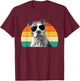 Retro Groovy Pitbull Terrier - Pet Trainer Pittie Dog Lover T-Shirt - T-Shirt | Maroon