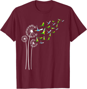 Budgie Dandelion Flower For Dandelions and Parakeet Lover T-Shirt - T-Shirt | Maroon