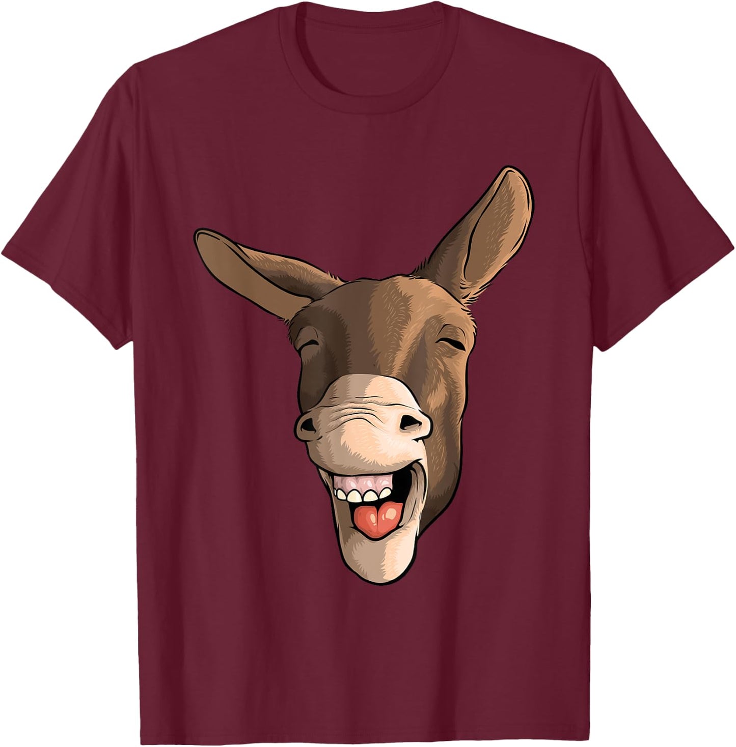 Funny Donkey Art Women Kids Donkey Lover Farm Animal T-Shirt - T-Shirt | Maroon
