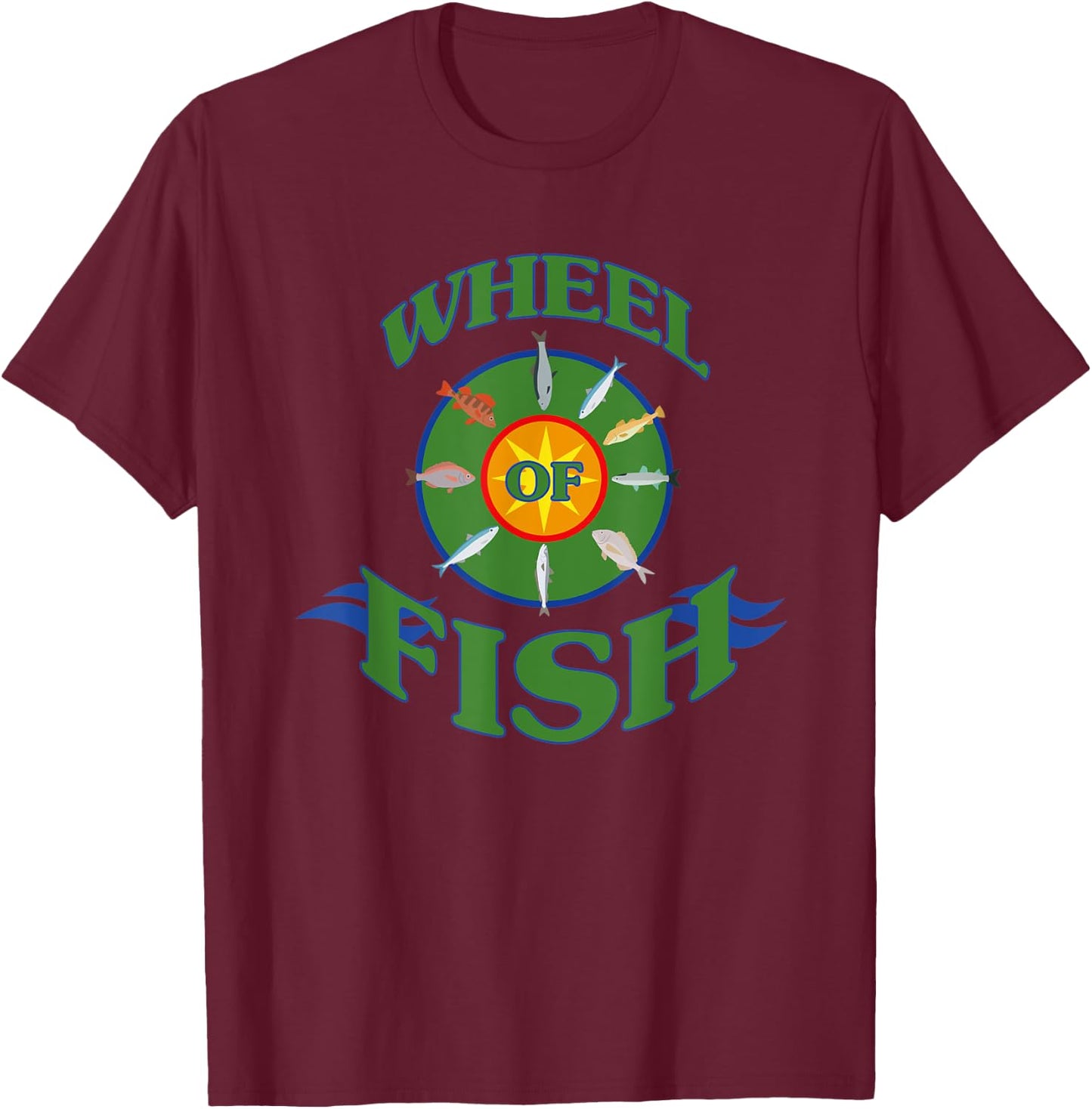 Wheel of Fish T-Shirt - T-Shirt | Maroon
