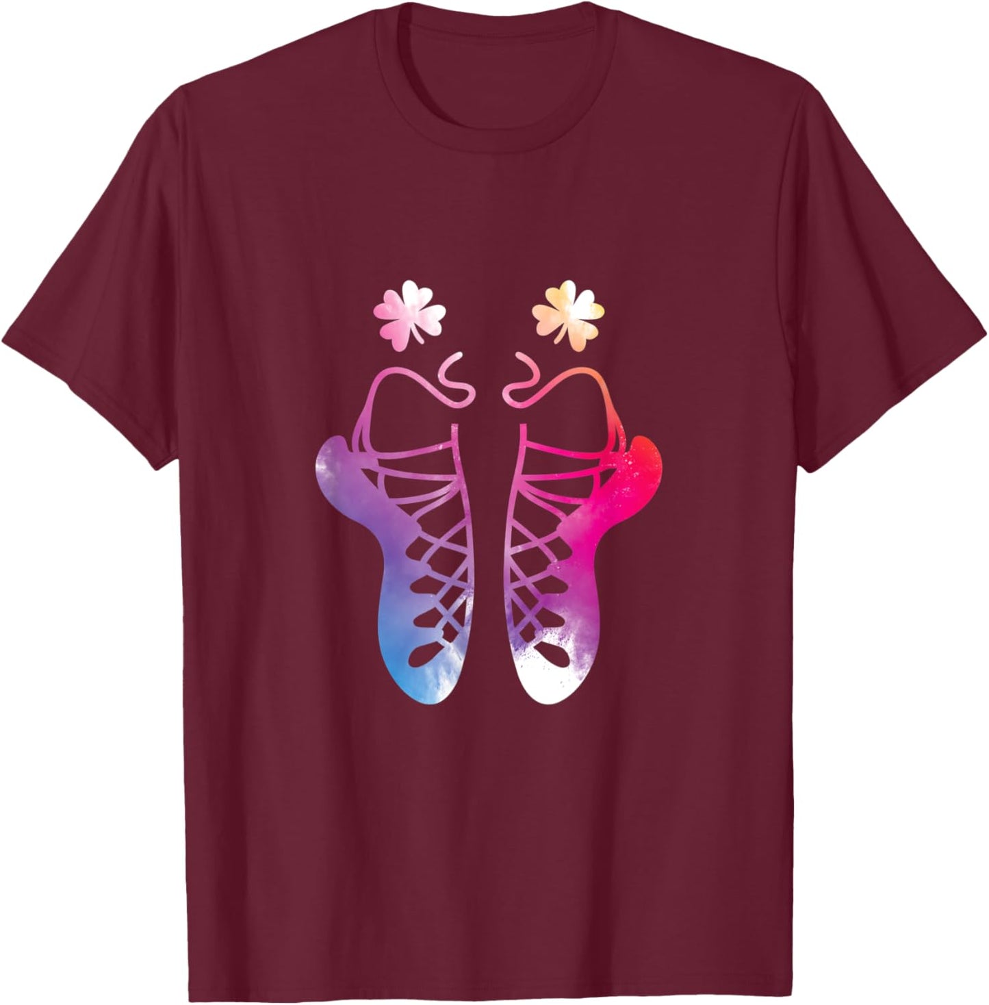 Irish Dance St Patricks Day Reel Girl Irish Step Dance Shoes T-Shirt - T-Shirt | Maroon