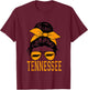 Tennessee State Kids Orange USA Messy Bun Hair TN T-Shirt - T-Shirt | Maroon