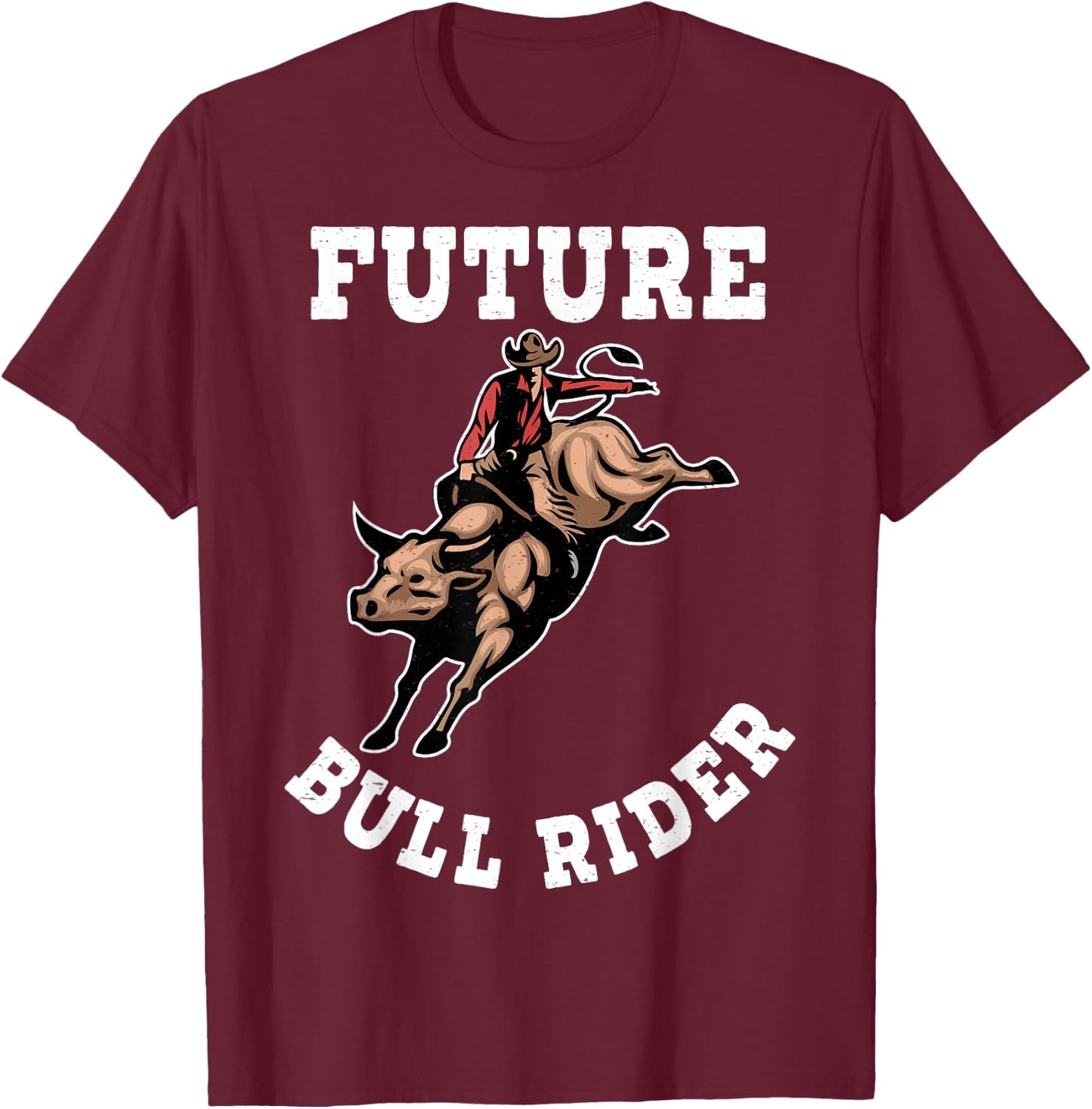 Cool Cowboy Cowgirl Ranch Apparel Gifts Rodeo Future Bull Rider Bull Riding Mechanical Boys Kids T-Shirt - T-Shirt | Maroon