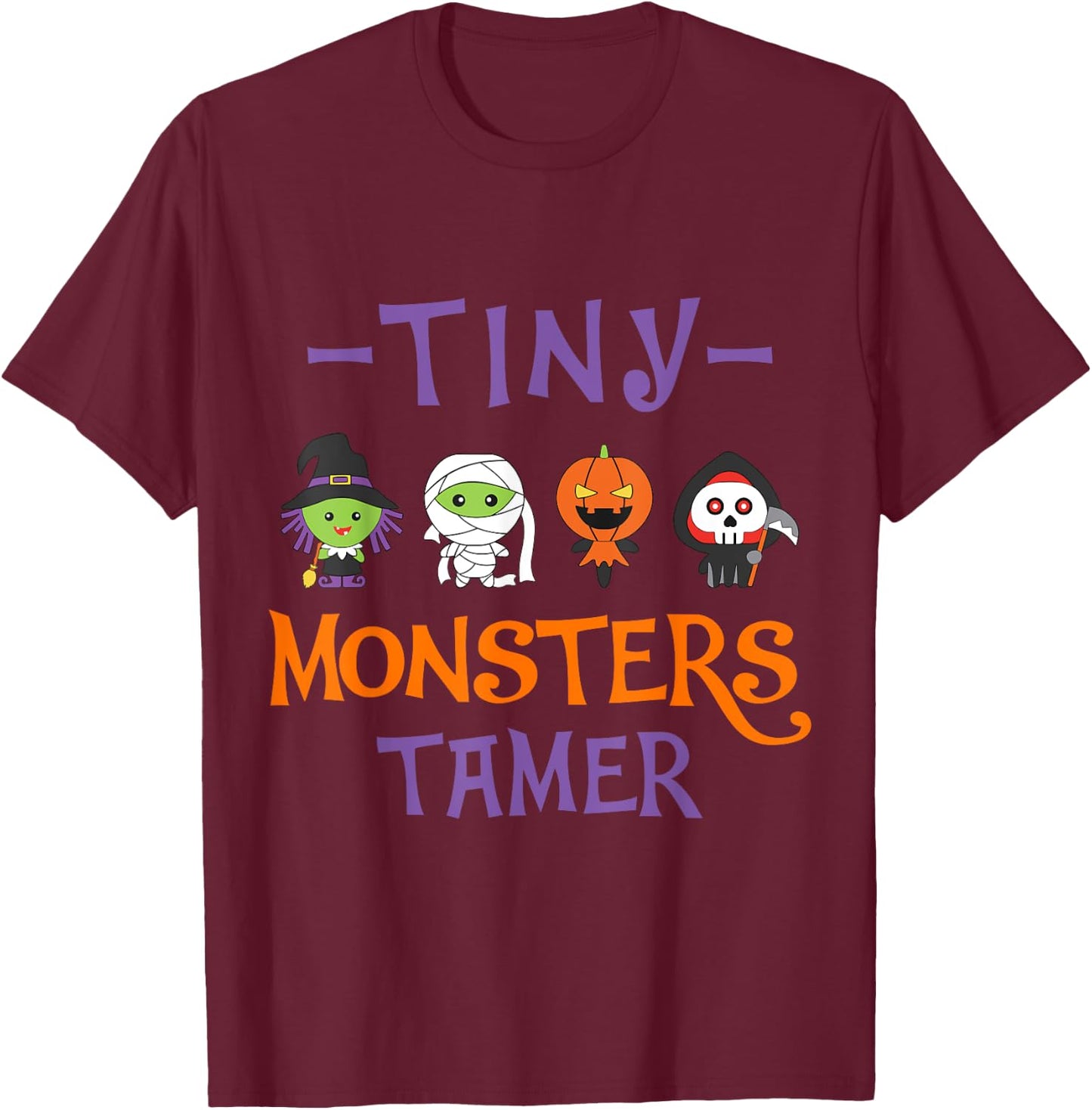 Tine MOnsters Tamer Funny Halloween Teacher Men Women T-Shirt - T-Shirt | Maroon