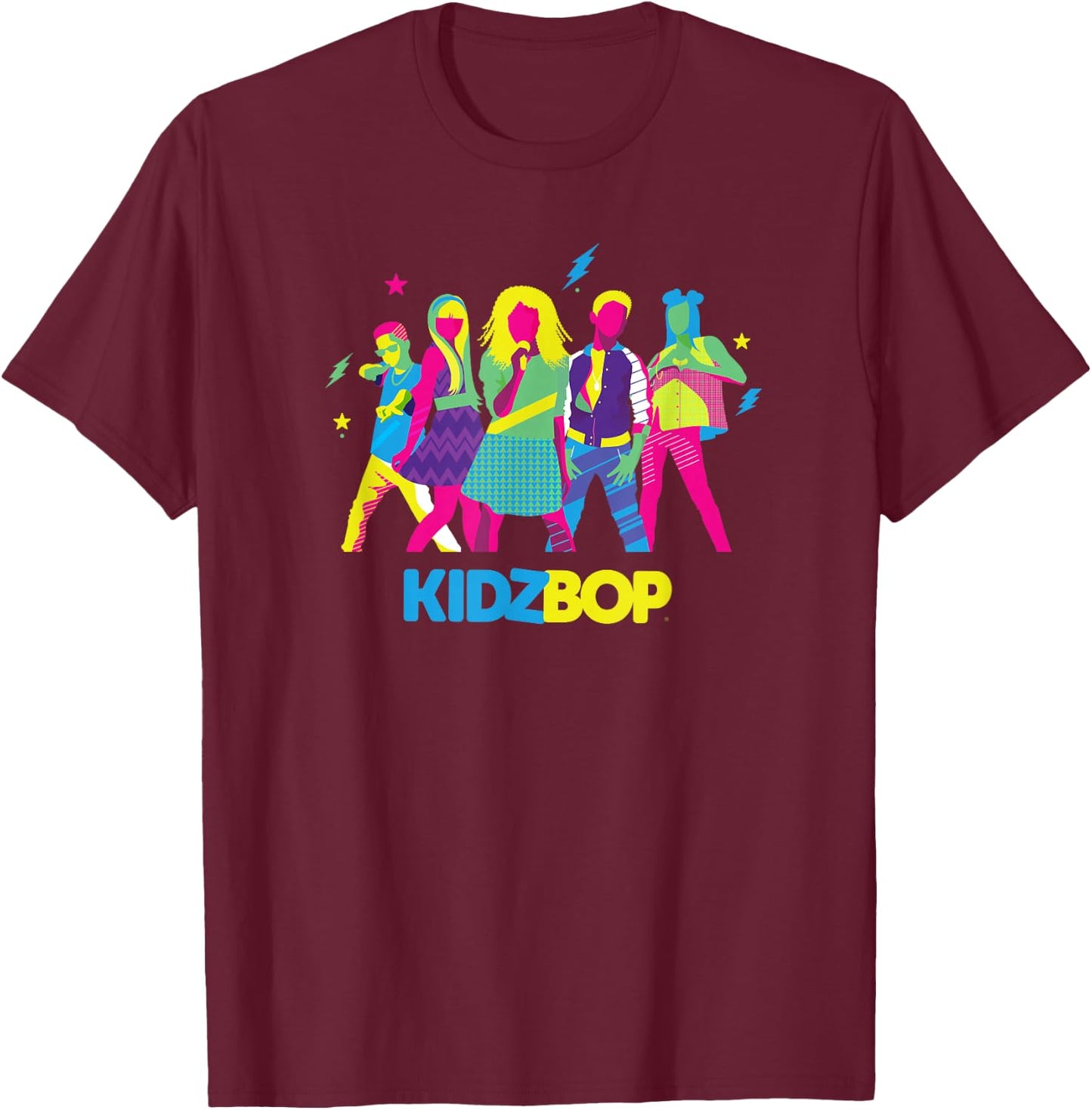 KIDZ BOP - Pop Star Silhouette (Group) T-Shirt - T-Shirt | Maroon