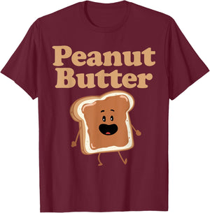 Dancing Peanut Butter matching Peanut Butter and Jelly T-Shirt - T-Shirt | Maroon
