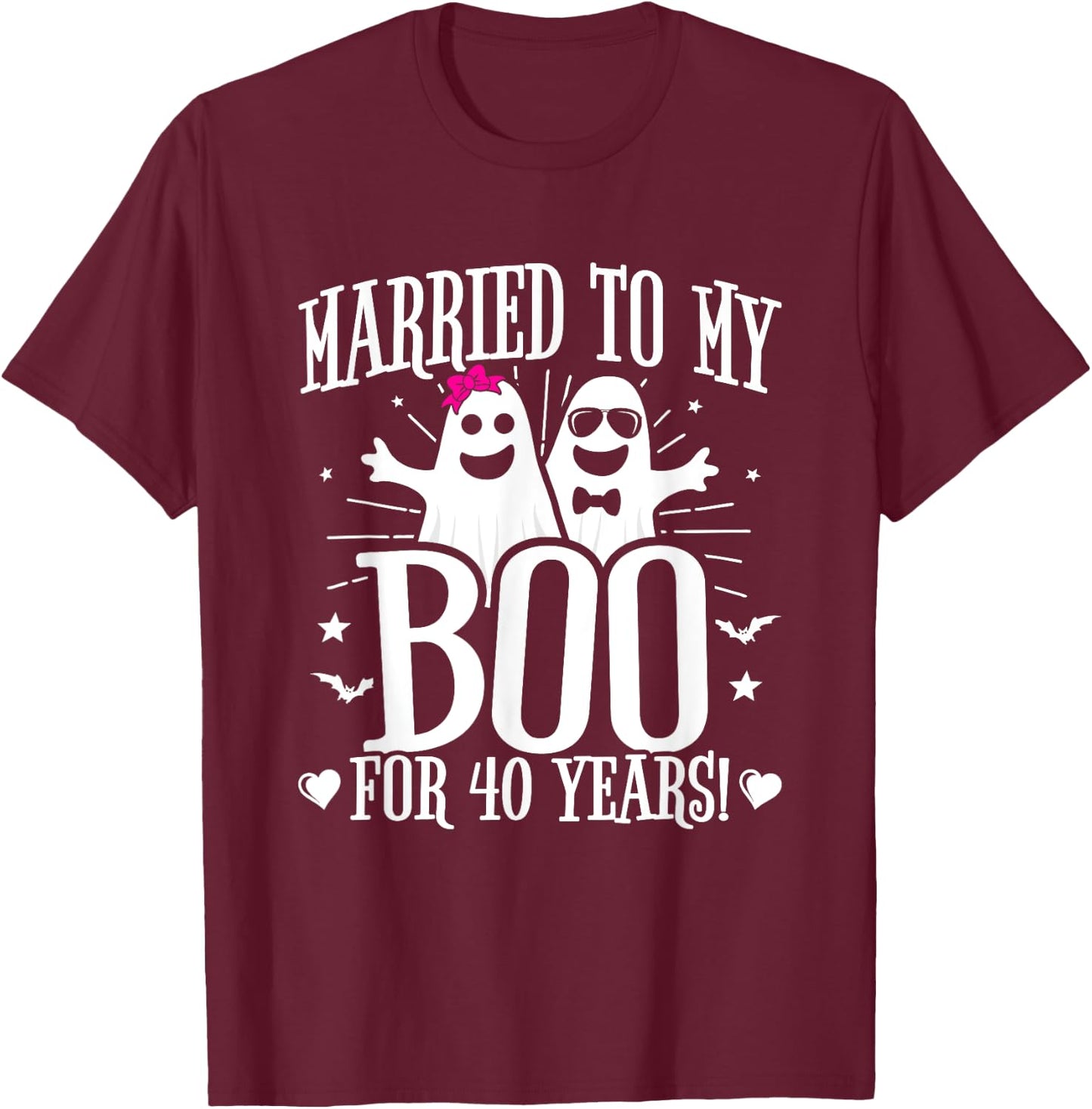 Funny 40th Wedding Anniversary October 40th Anniversary T-Shirt - T-Shirt | Maroon