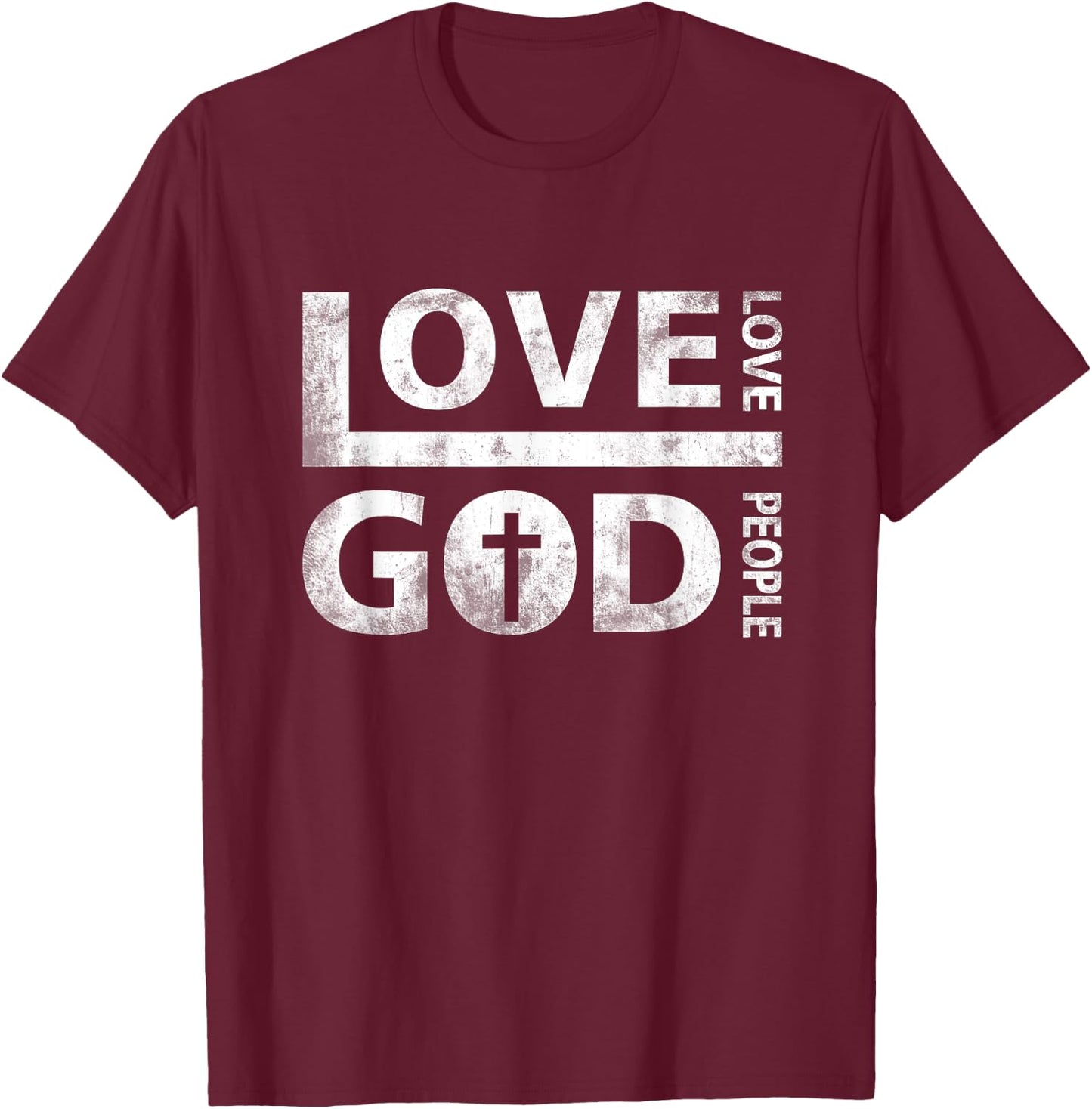 Love God And Love People Christian Fairly Jesus Faith T-Shirt - T-Shirt | Maroon