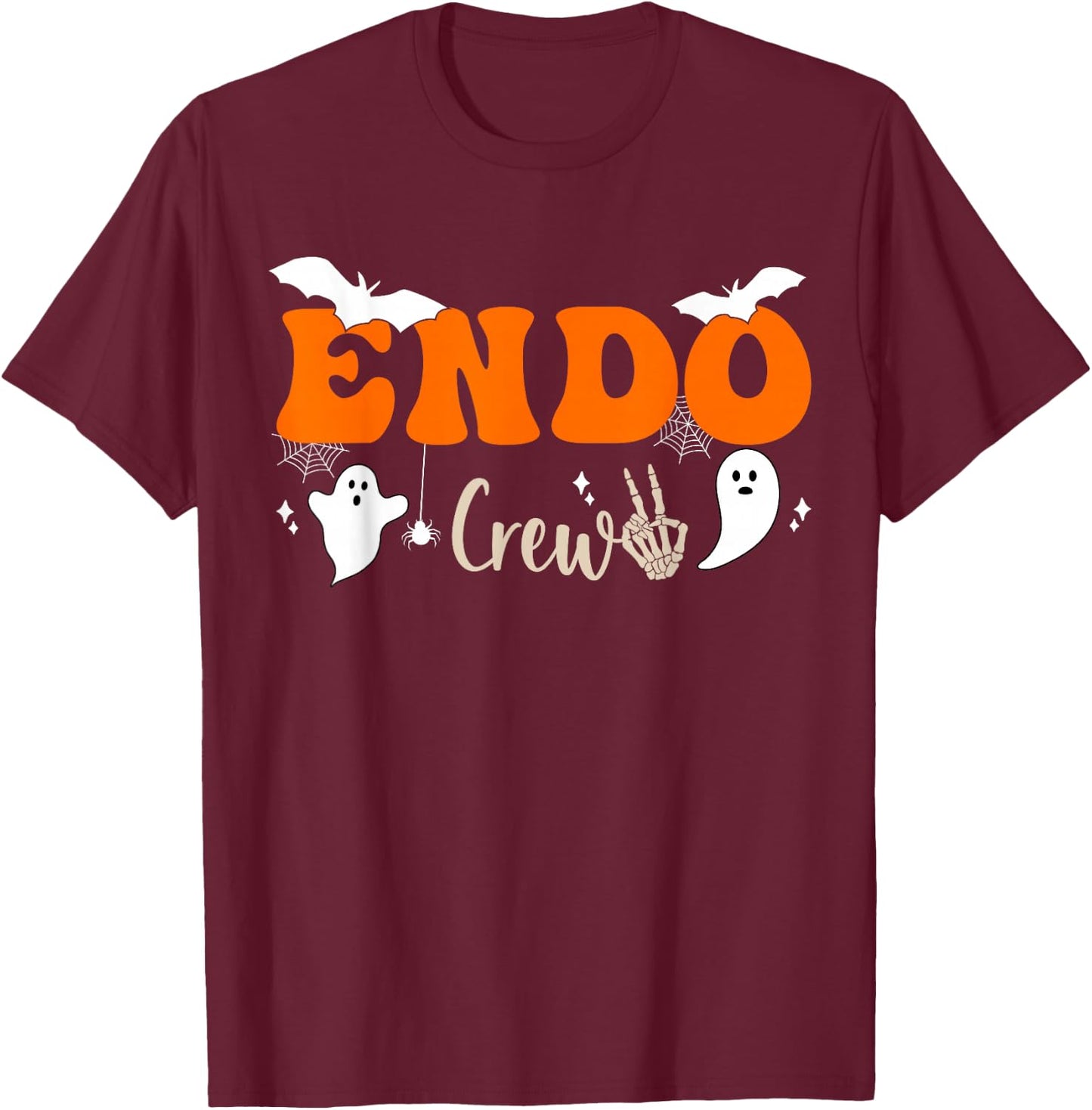 Halloween Endoscopy Crew Ghosts Pumpkin ENDO Nurse Squad T-Shirt - T-Shirt | Maroon