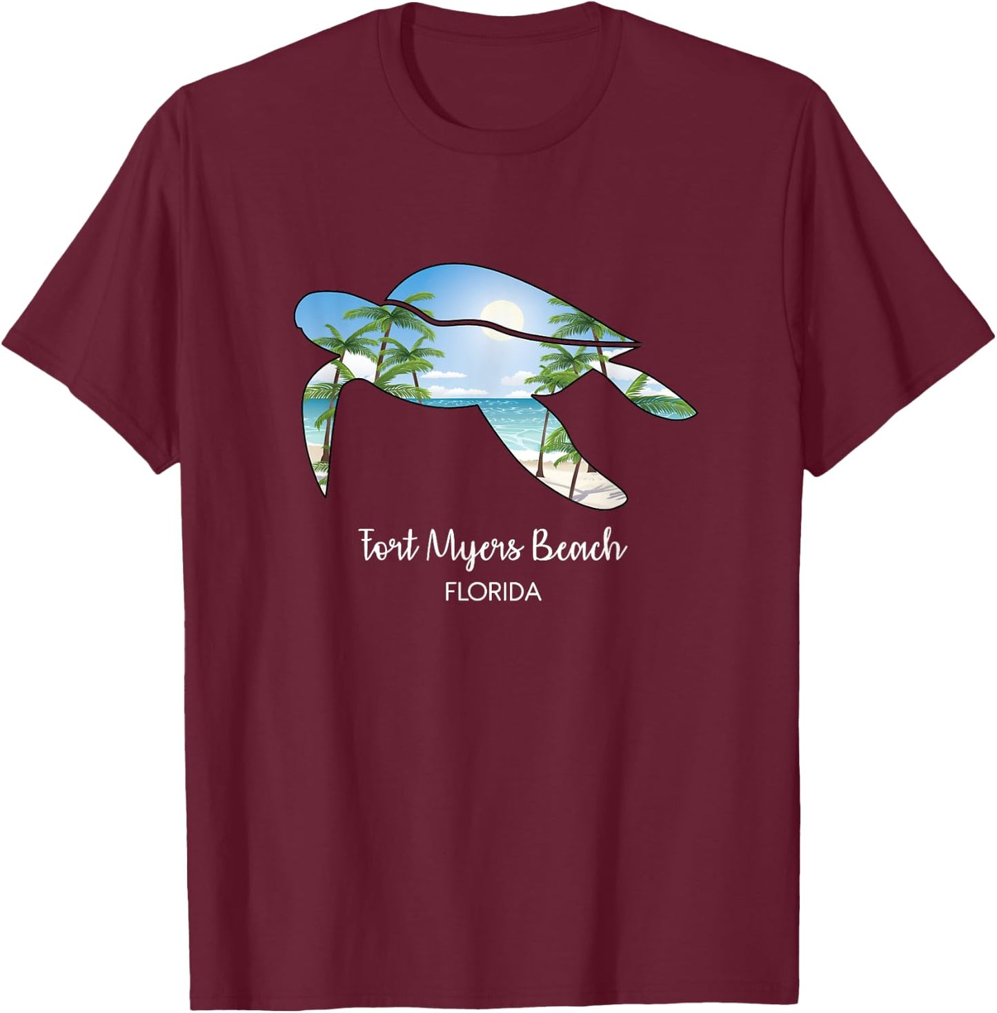 Fort Myers Beach Souvenir or Group Vacation Gift T-Shirt - T-Shirt | Maroon