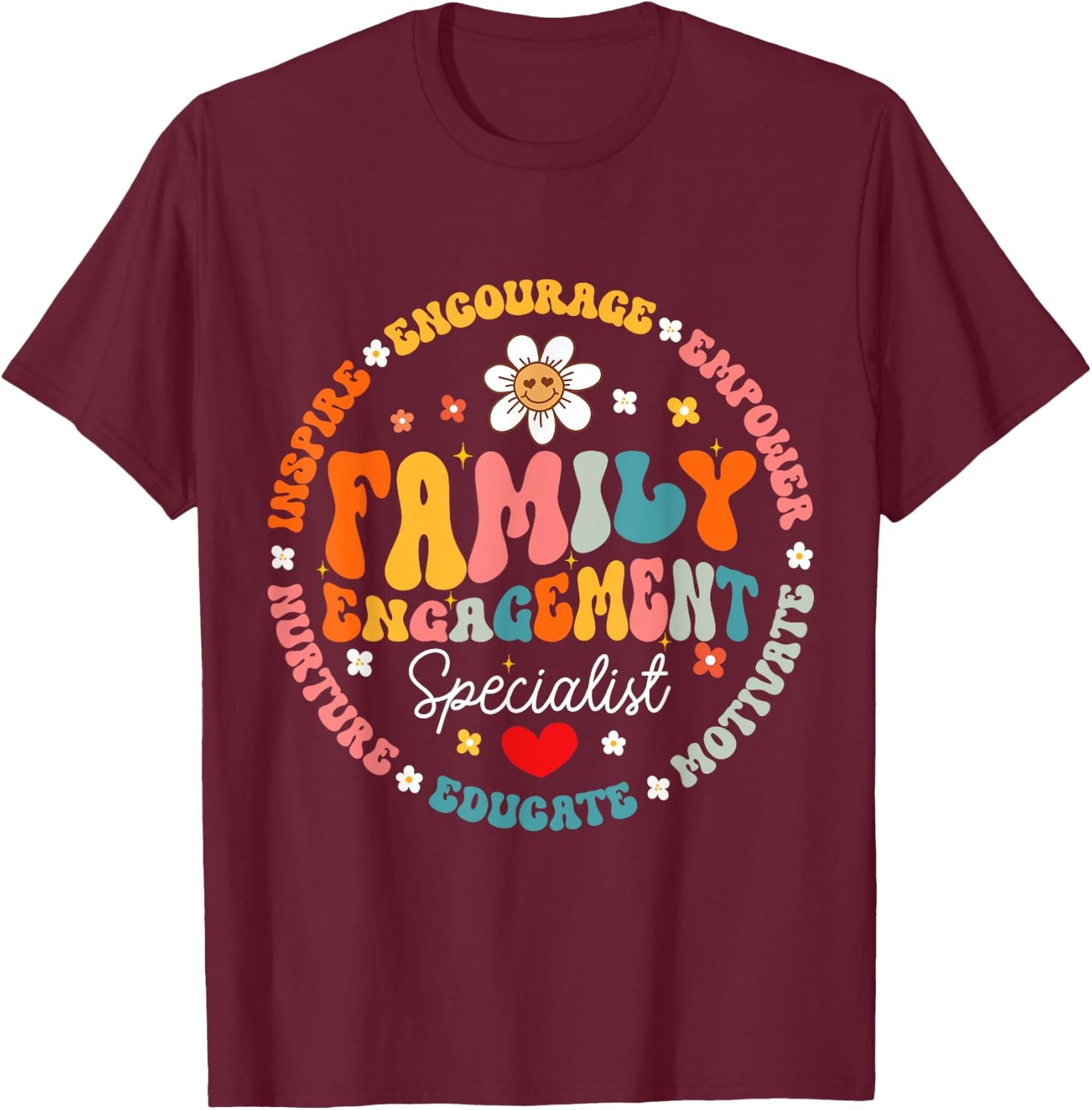 Family Engagement Specialist Appreciation Back to School T-Shirt - T-Shirt | Maroon