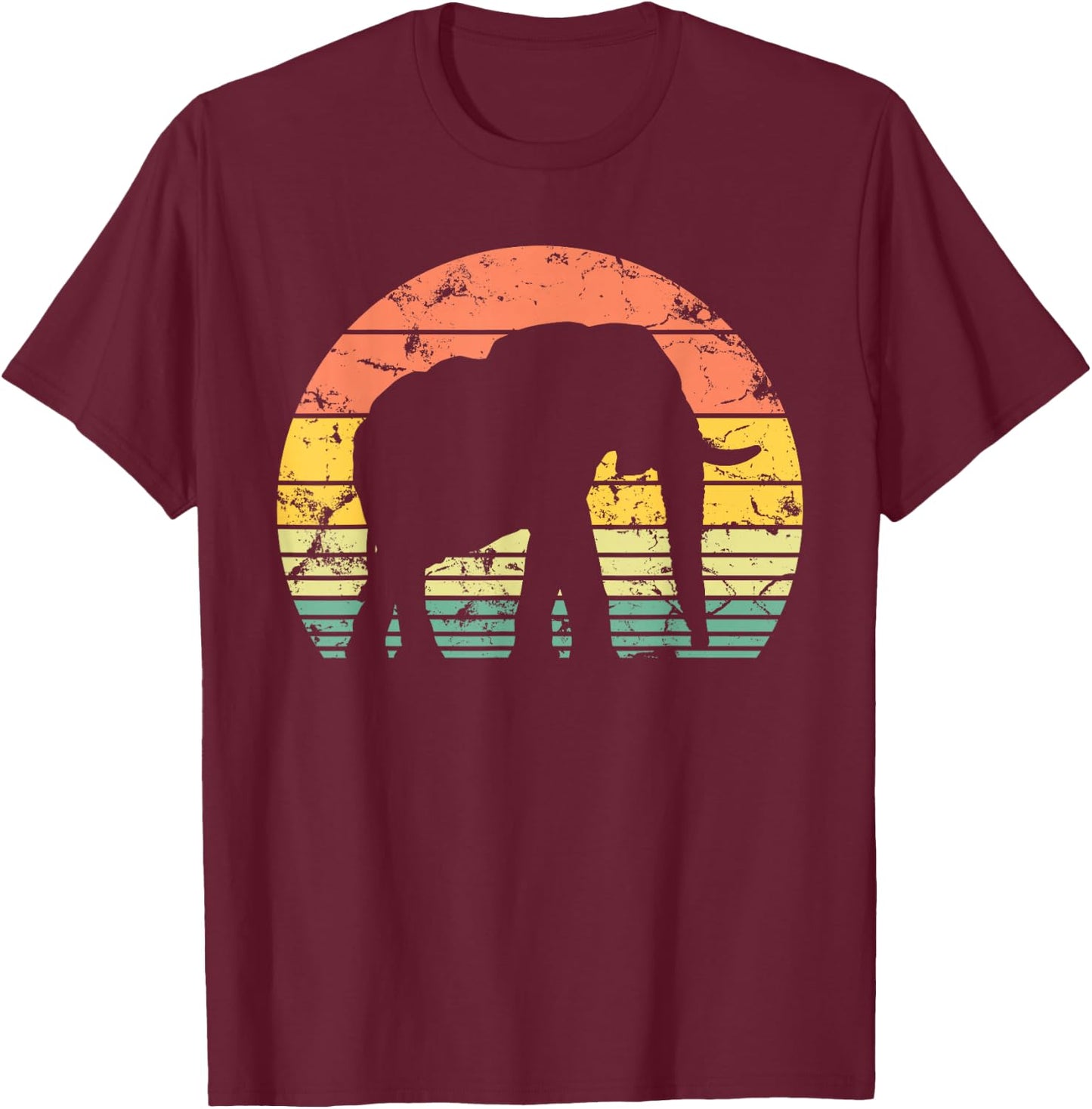 Elephant Lover Retro Animals Men Women Kids Safari Vintage T-Shirt - T-Shirt | Maroon