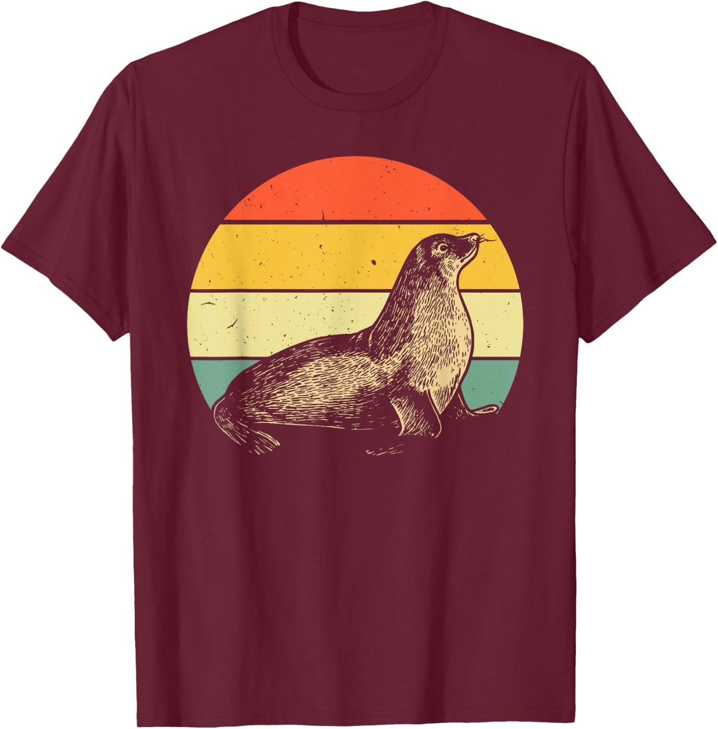 Cute Seal Women Kids Pinniped Sea Lion Seal Animal T-Shirt - T-Shirt | Maroon