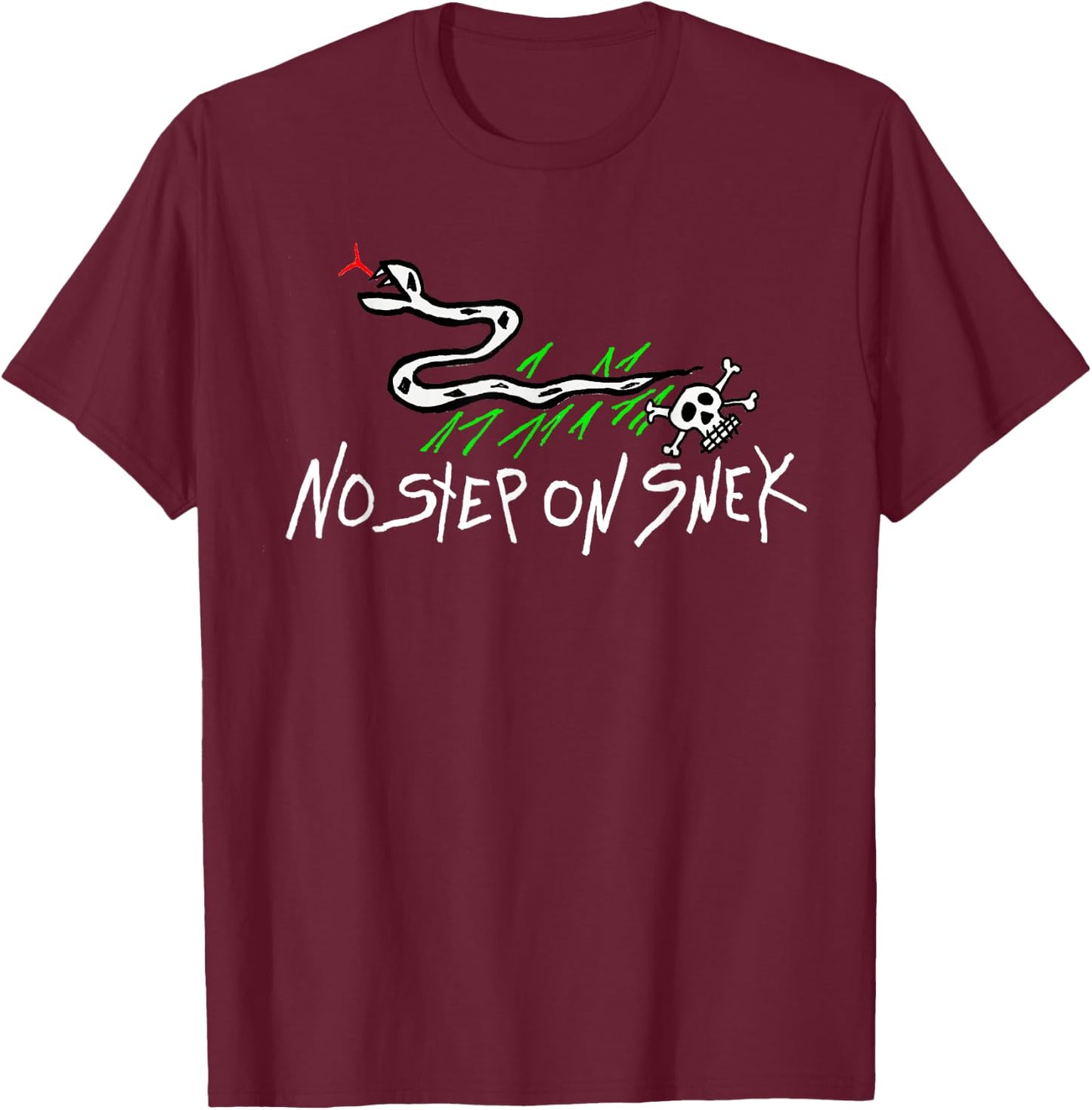 No Step On Snek Funny Gadsden Flag Patriot Self Defense Meme T-Shirt - T-Shirt | Maroon